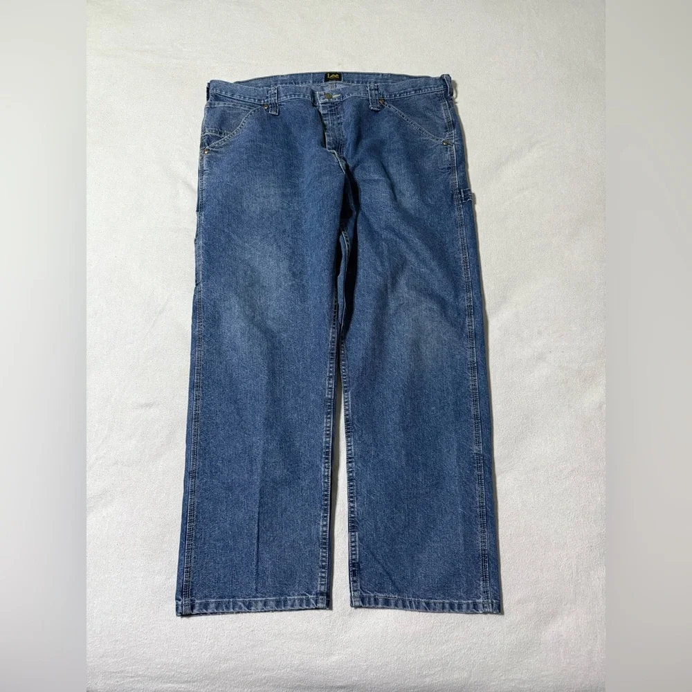 VTG Lee Jeans Mens 40x29 Blue‎ Carpenter Baggy Straight Y2K Skate Workwear